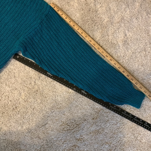 NWT Vintage Cambridge Classics Teal Sweater Chunky Knit Oversized Size Large - Picture 16 of 17